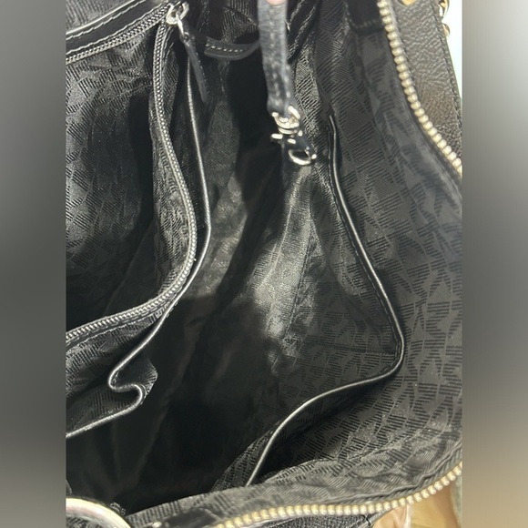 Michael Kors Jet Set Purse Convertible Shoulder Crossbody Hobo Bag Black Logo - Picture 12 of 16